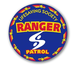 "Lifesaving Society Ranger Patrol badge for swim and lifesaving training at Marina Swim School."
