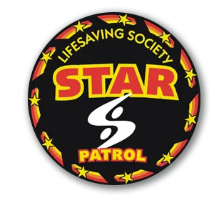 "Lifesaving Society Star Patrol badge for advanced swim and lifesaving training at Marina Swim School."