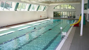Marina’s Swim School pool at the Jewish Community Centre (JCC) in Vancouver, offering heated indoor swim lessons for all ages.
