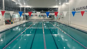 Marina’s Swim School Richmond location heated indoor pool with lane markers, ideal for swim lessons for all ages.